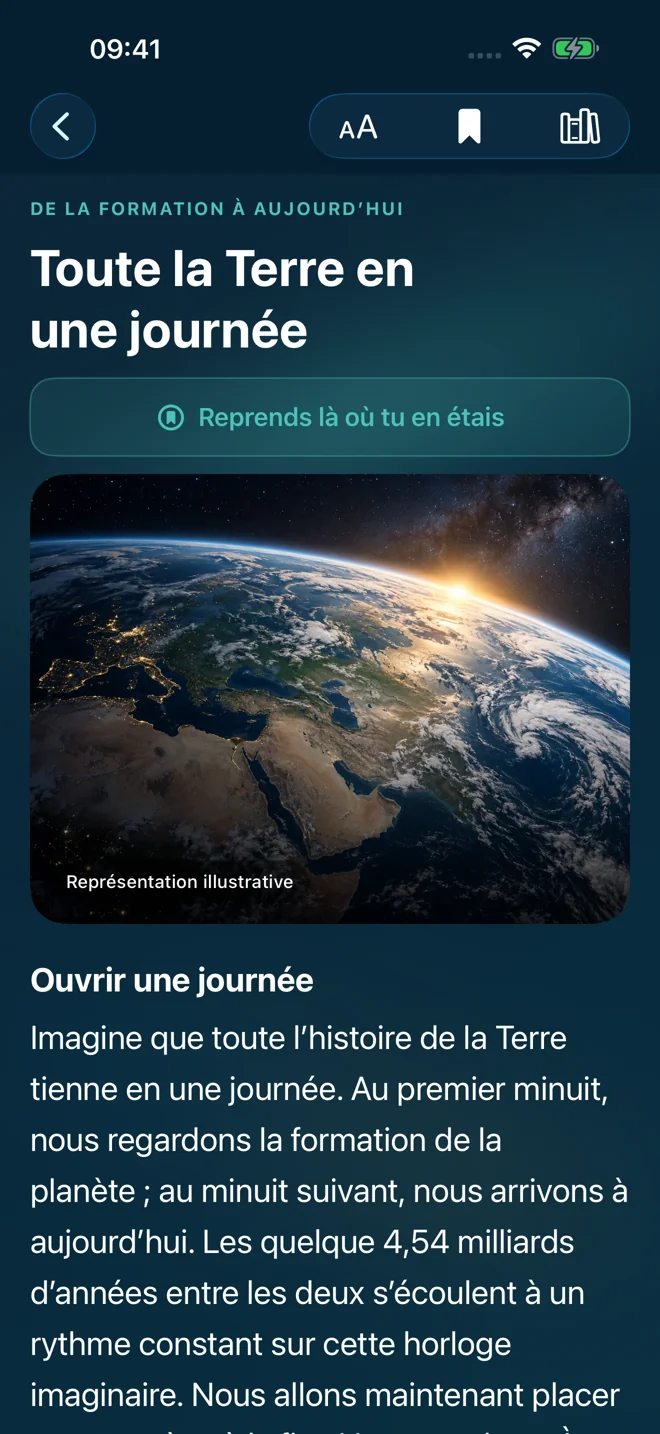 Atlas de la Terre — aperçu 1 de l’application en français