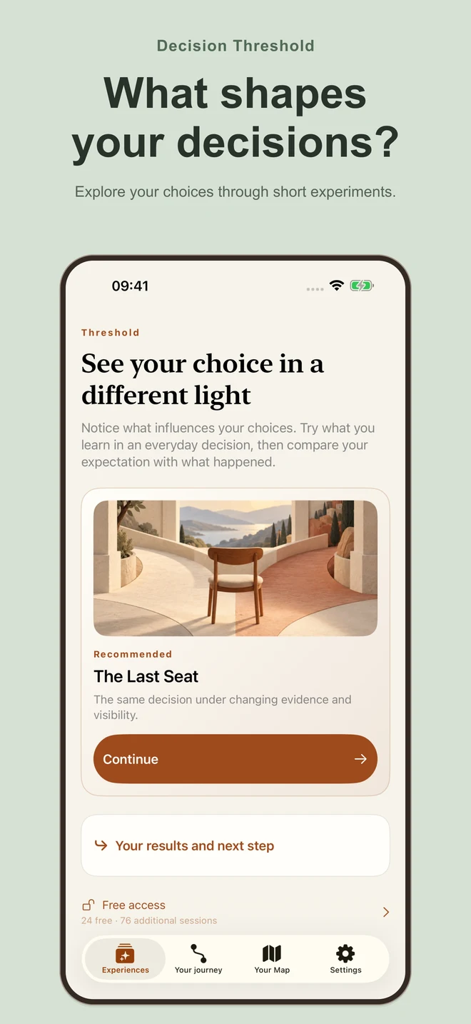 Decision Threshold: What shapes your decisions? Explore your choices through short experiments.