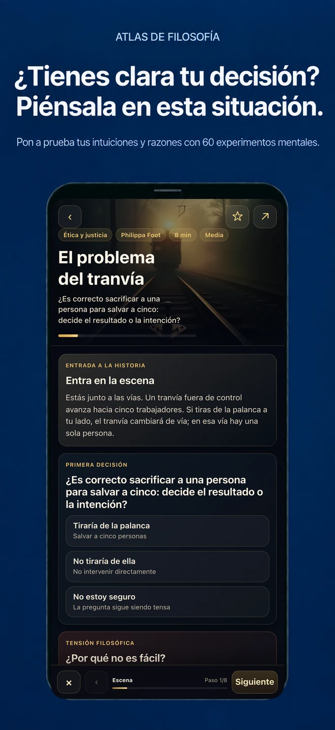 Atlas de Filosofía: ¿Tienes clara tu decisión? Piénsala en esta situación.: Pon a prueba tus intuiciones y razones con 60 experimentos mentales.