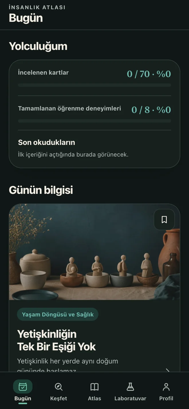 Today: a sourced discovery — actual Turkish app screen in dark mode