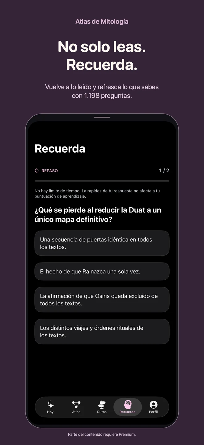 Atlas de Mitología: No solo leas. Recuerda. Vuelve a lo leído y refresca lo que sabes con 1.198 preguntas.