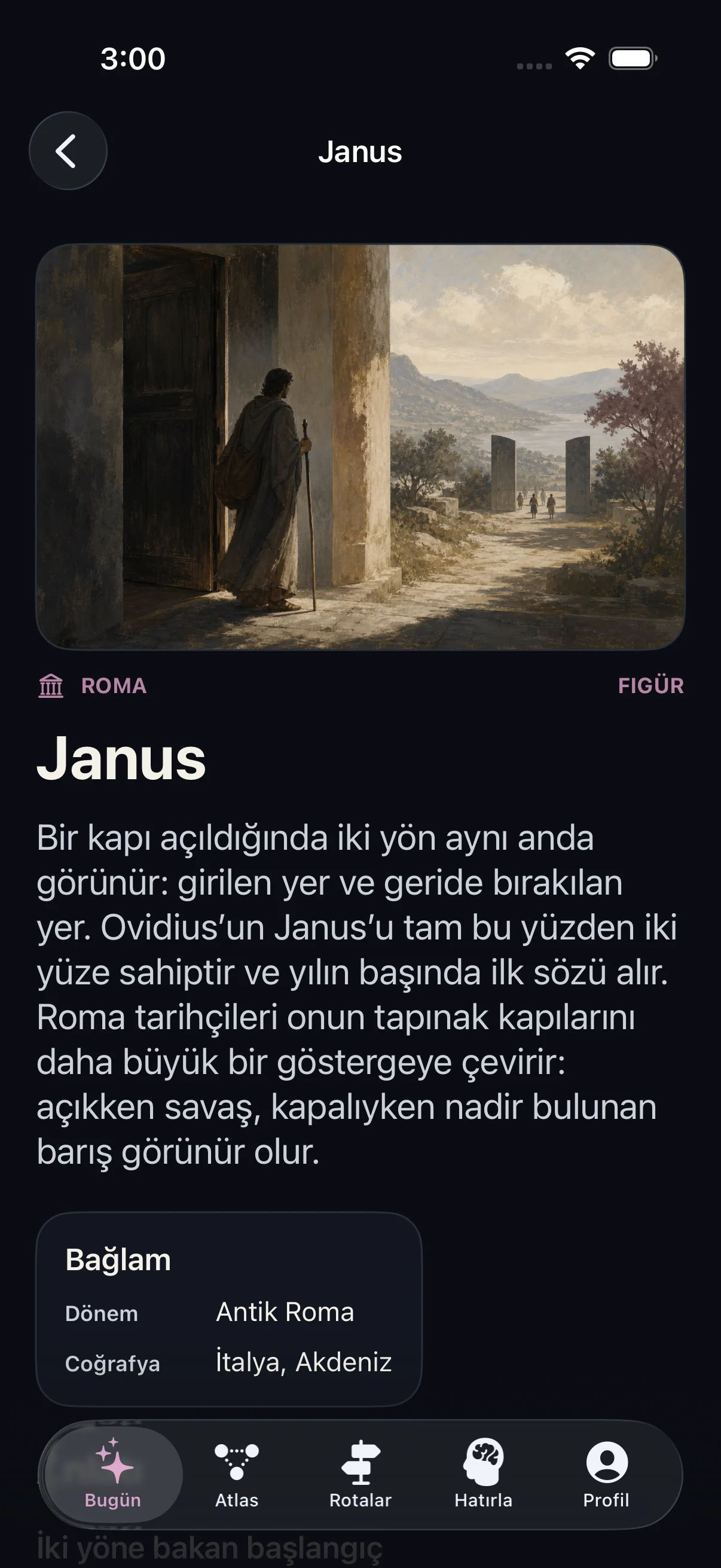 Mitoloji Atlası anlatı detayında kaynaklı öykü ve bağlam bölümleri