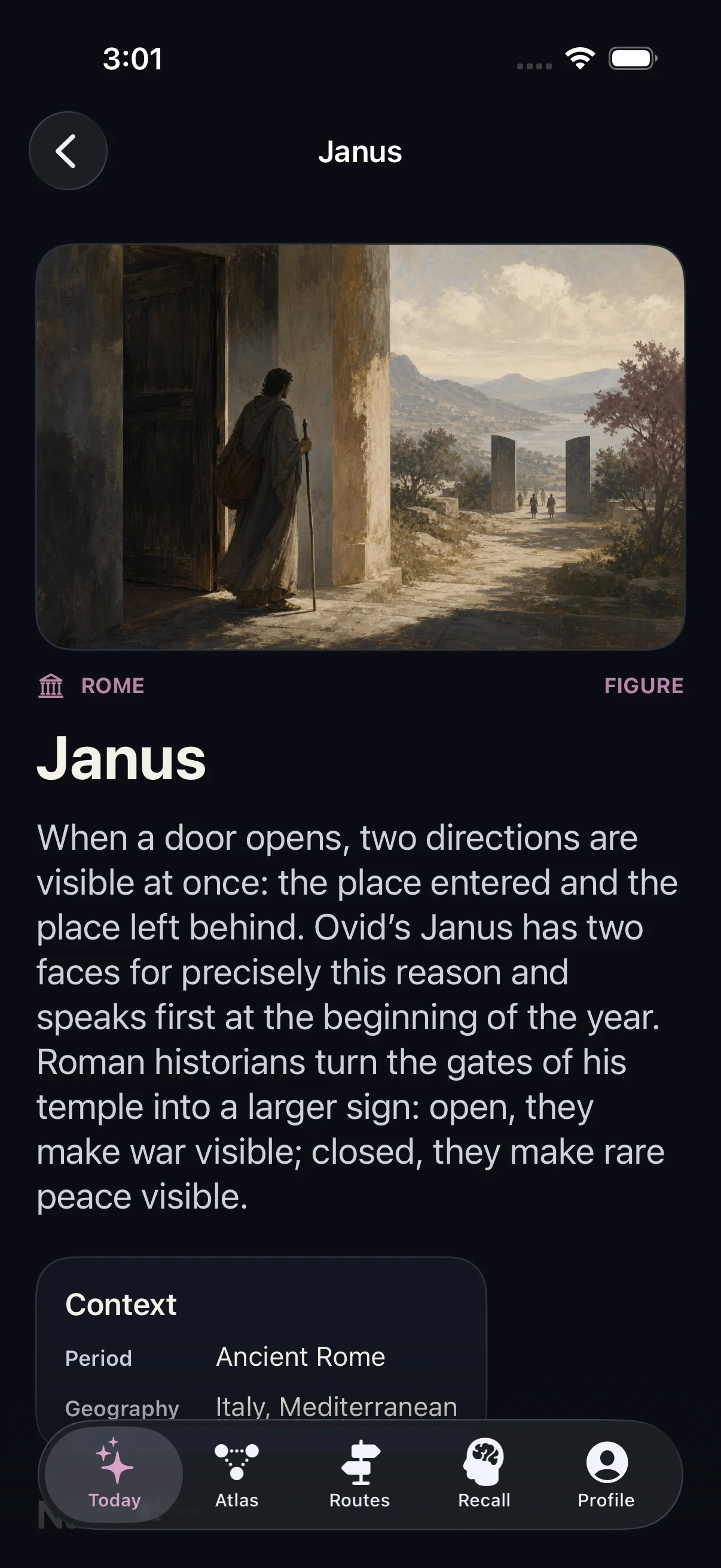 Mythology Atlas story detail with sourced narrative and context sections