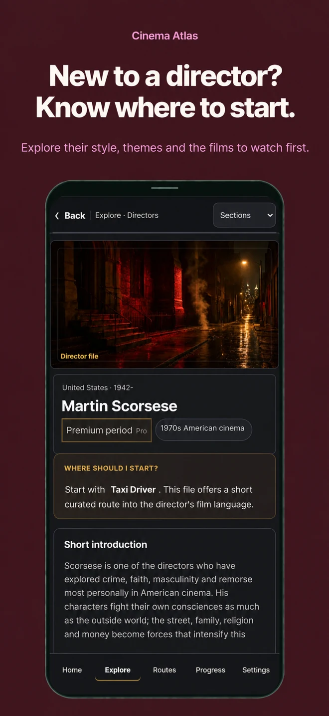 Cinema Atlas: New to a director? Know where to start. Explore their style, themes and the films to watch first.