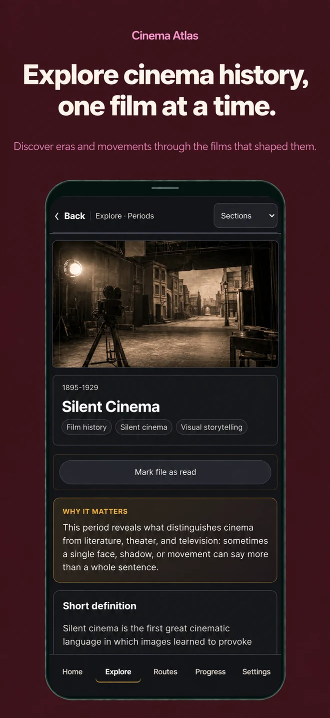 Cinema Atlas: Explore cinema history, one film at a time. Discover eras and movements through the films that shaped them.