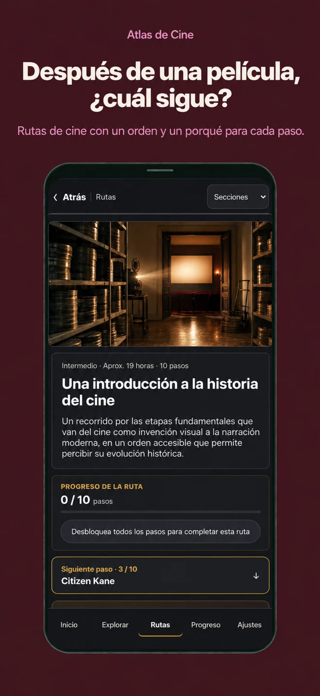Atlas de Cine: Después de una película, ¿cuál sigue? Rutas de cine con un orden y un porqué para cada paso.