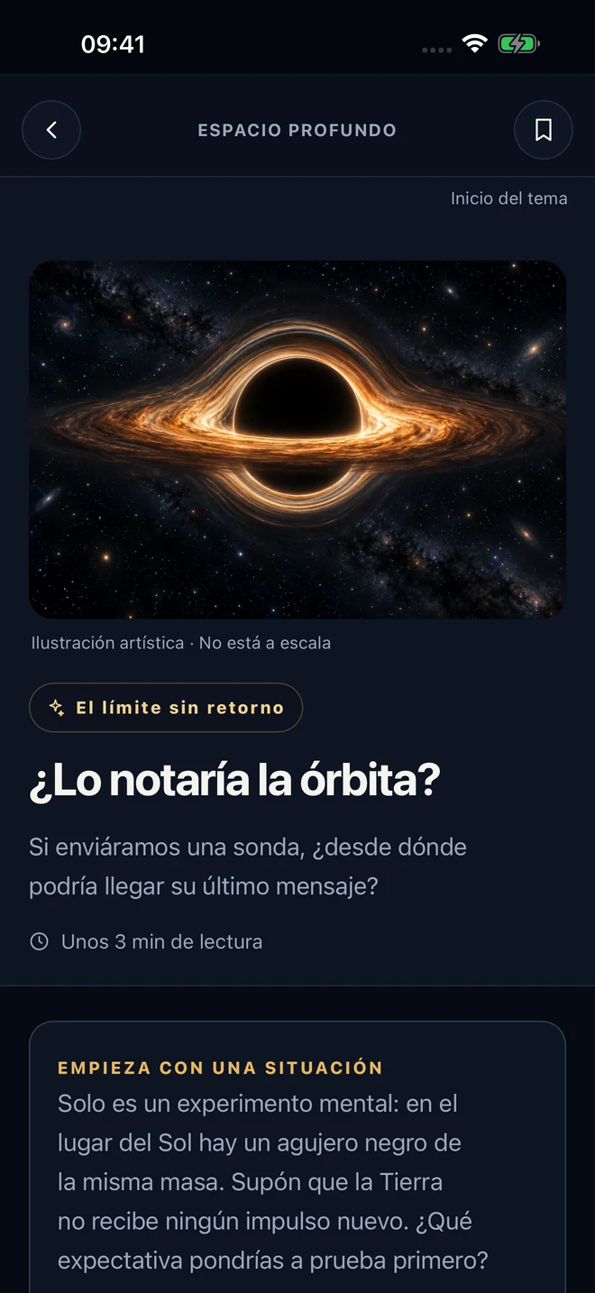 Tema narrado sobre agujeros negros de Atlas del Espacio — contenido Premium